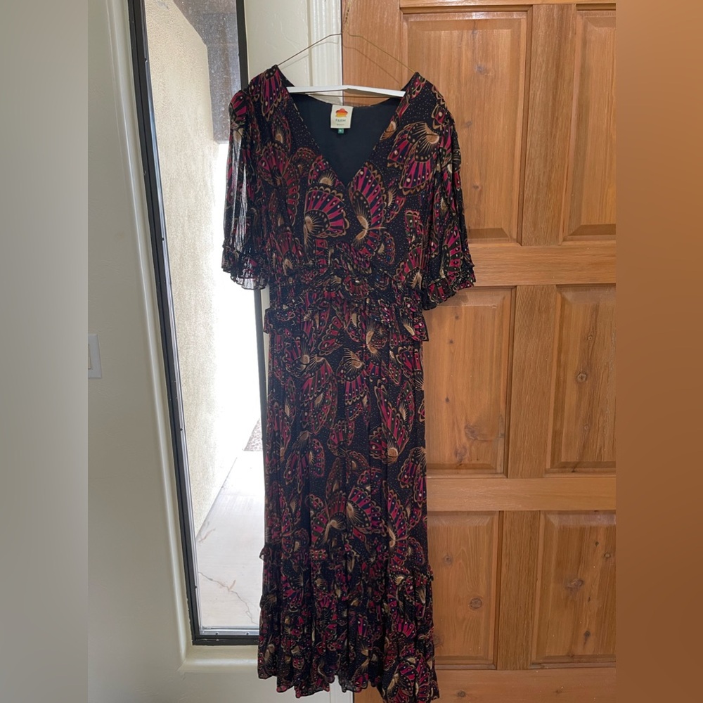 FarmRio maxi dress butterfly print